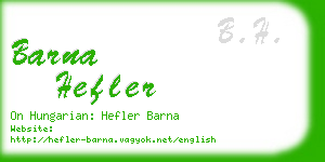 barna hefler business card